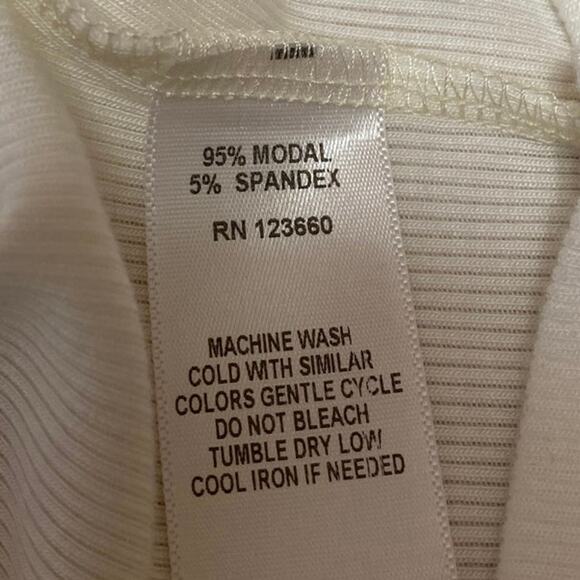 Splits59 White Rib Knit Sleeveless Racerback Stretch Mini Bodycon Tank Dress S - Picture 4 of 4